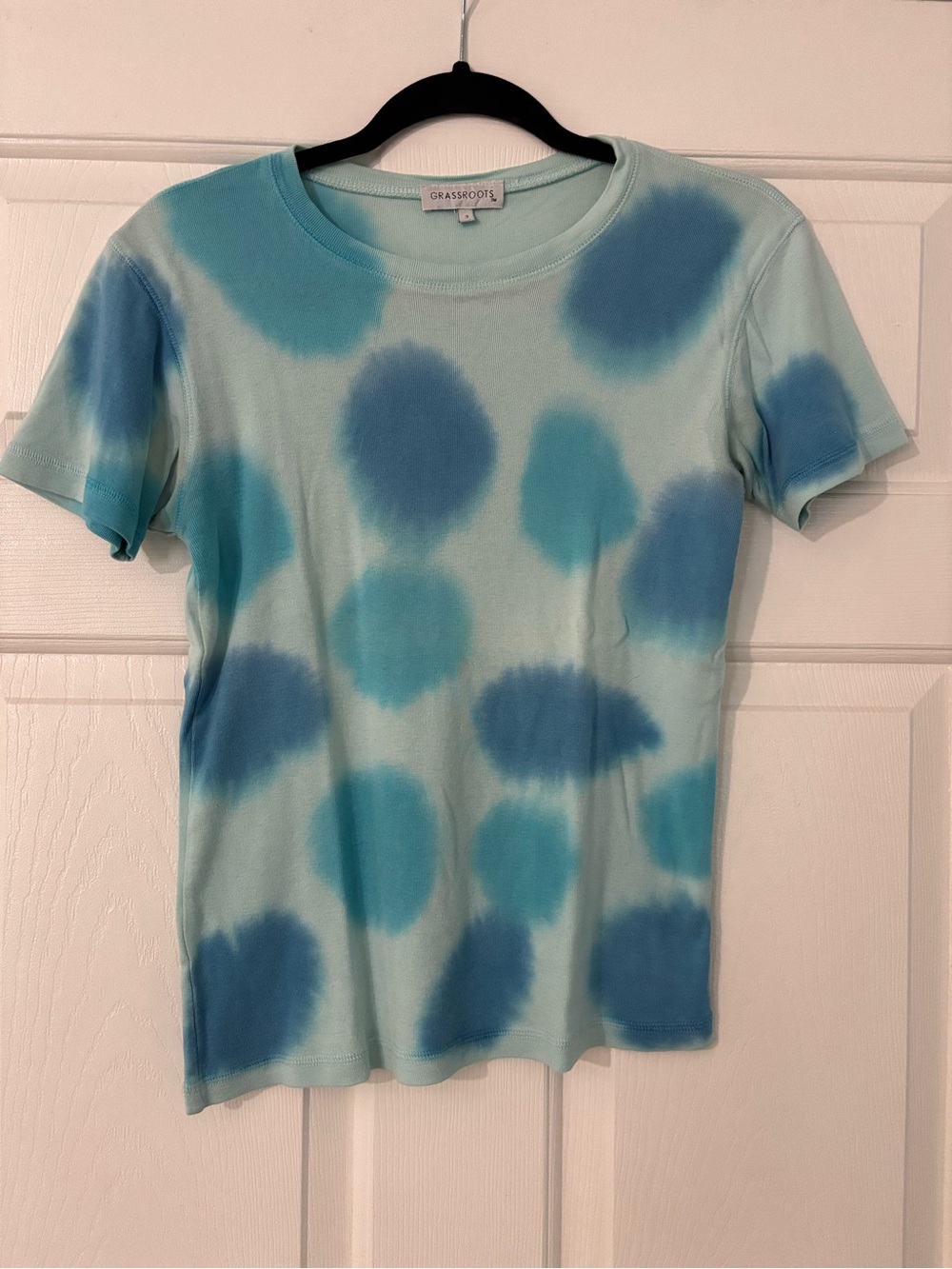 Vintage Y2K Grassroots tie dye polka dot boho Tshirt - Medium